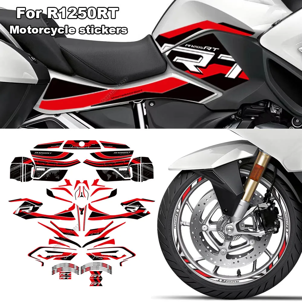 

Motorcycle Protector Tank Pad Grips Kit Knee fairing Wheels Trunk Luggage Cases Stickers Decals For BMW R1250RT R 1250 RT