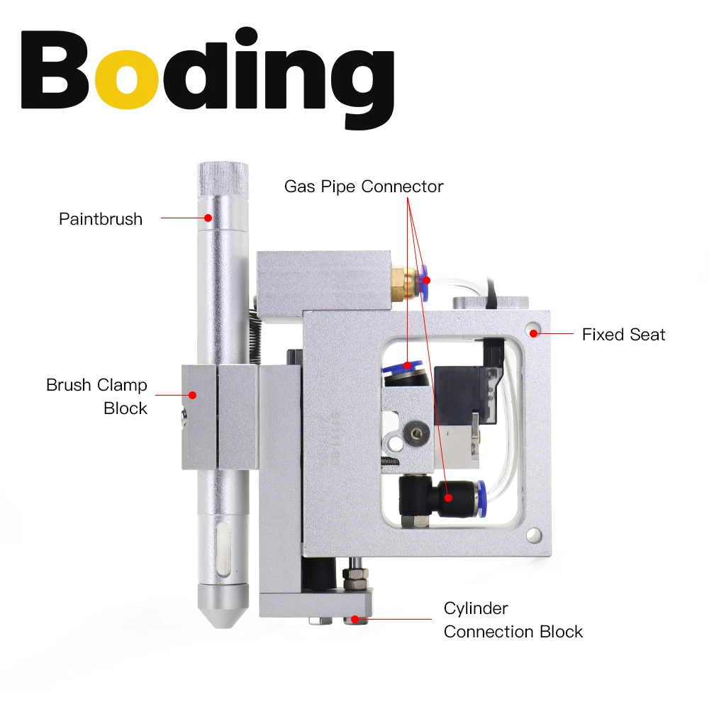 BODING Pennello Pneumatico Coltello Vibrante Sollevamento 15mm per Marcare Scrivere Testo e Disegnare Grafica