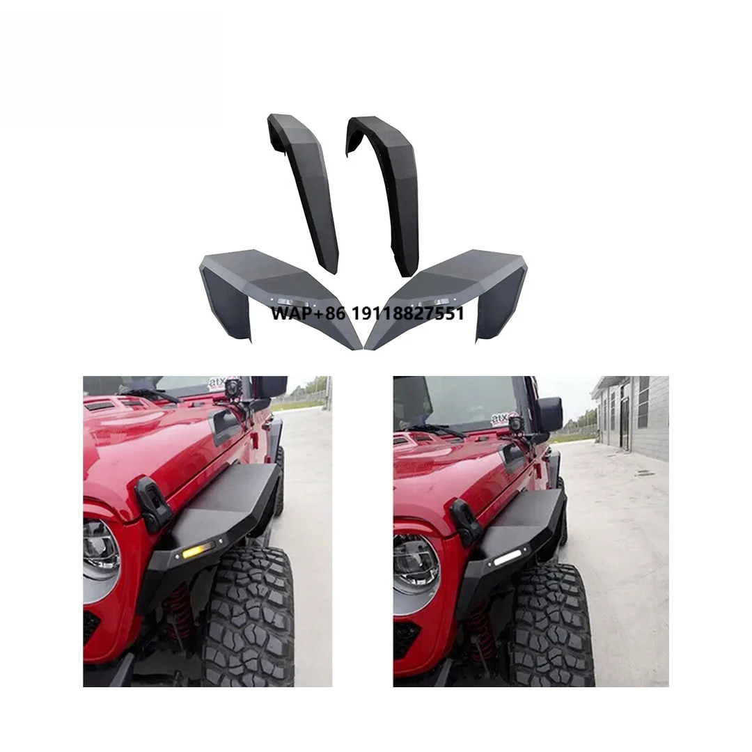 

Body Kit Car Accessory Retrofit Liush Fender Flares for Jeep Wrangler JL 2018+ with Light Wheelbrow Front and Rear Steel Fender