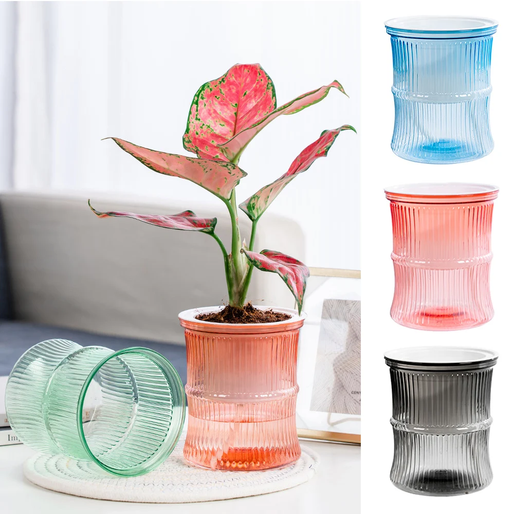 Cultivation Potted Plant Flowerpot Self Absorbing Hydroponic Flowerpot Living Room Desktop Decoration Bamboo Knot Shape Design