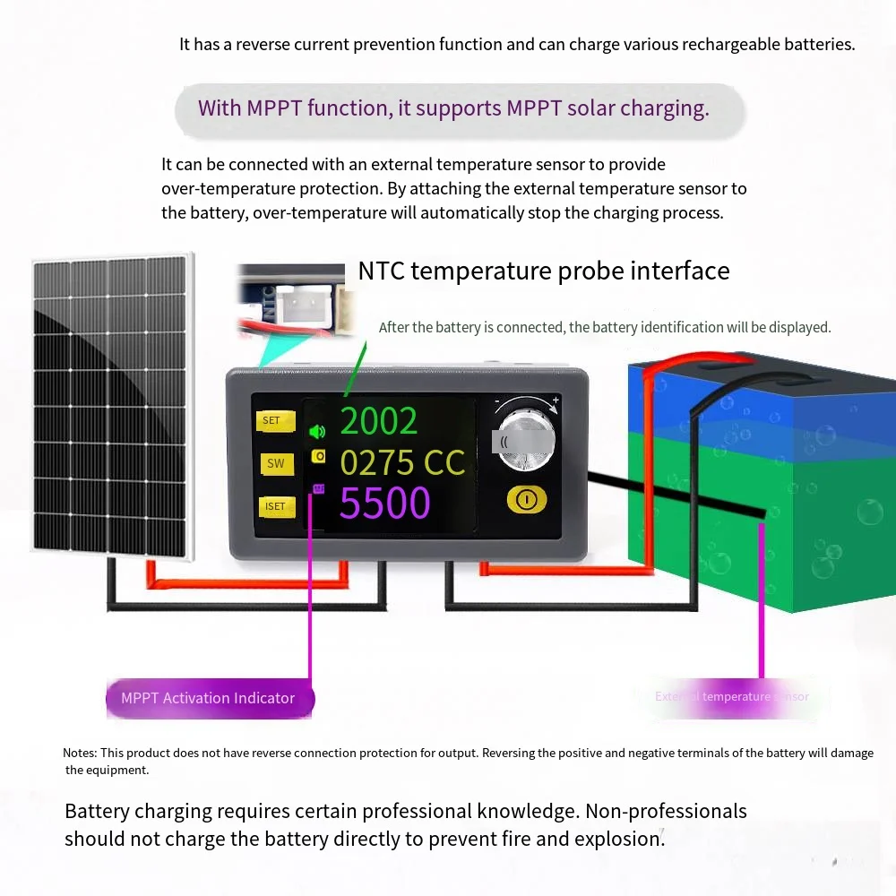 120W High‑Efficiency DC Step Up‑Down Voltage Regulator Constant Current Adjustable Power Module Solar Battery Charging & Circuit