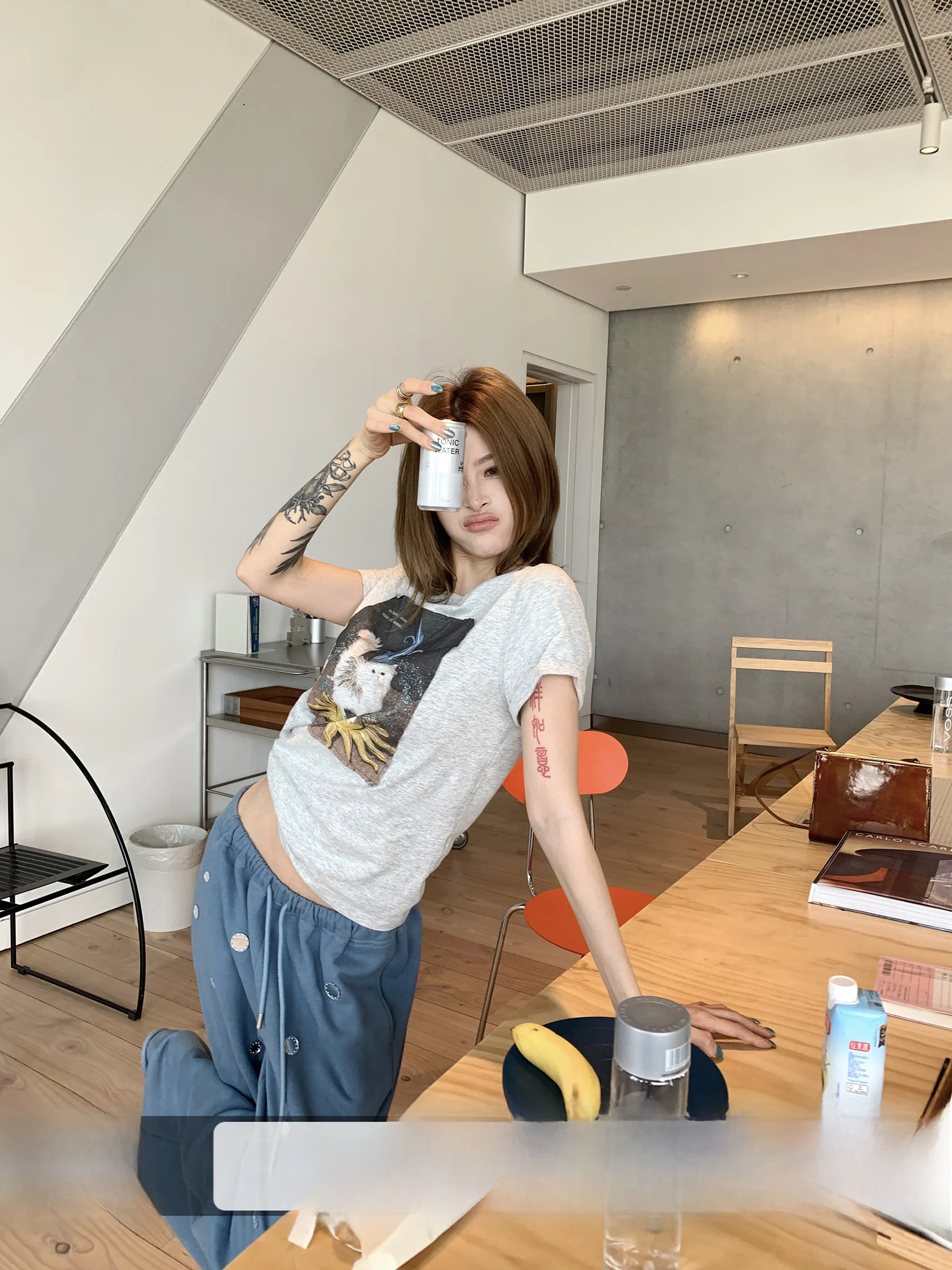 

Three Goood Vintage Magic Party T-Shirt Casual Loose Short Sleeve Patchwork Design Breathable Cotton round Neck Top