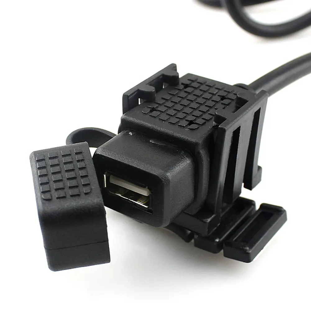 

USB Charger Adapter with Inline Fuse Waterproof Motorcycle Handlebar Charger 5V 2.1A USB Motorcycle Socket for Cell Mobile Phone