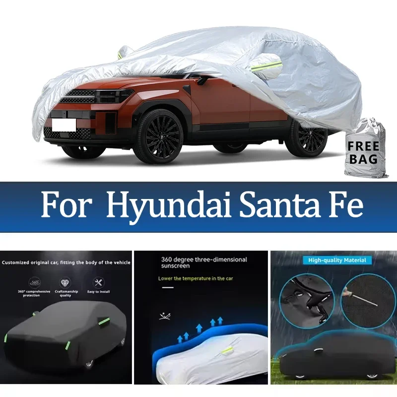 

For Hyundai Santa Fe Car Cover Outdoor Protection Covers Snow Sunshade Waterproof Dustproof Exterior UV Car Accessories