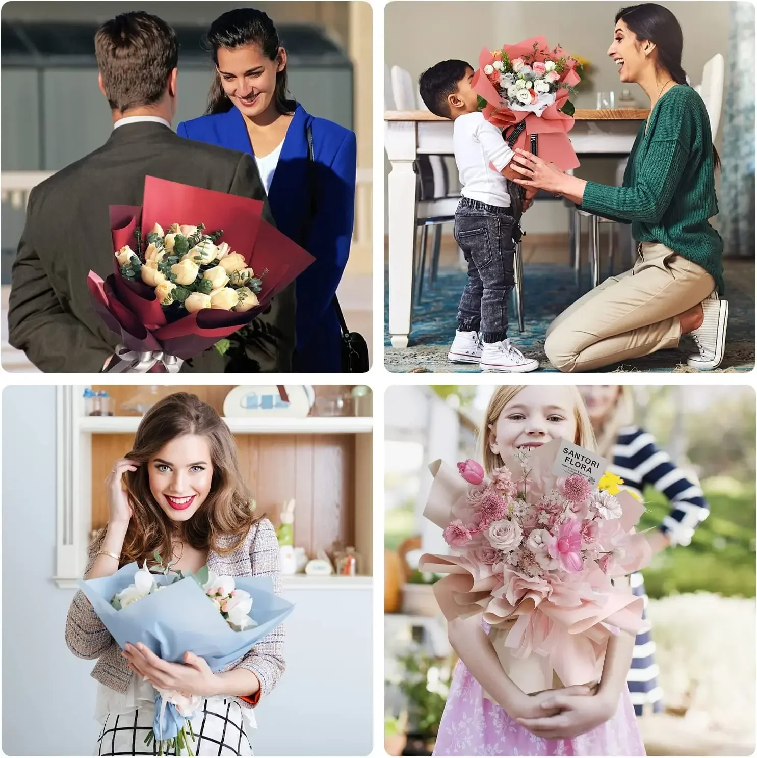 10Pcs 50*66cm Tissue Paper Flower Bouquet Wrapping For Florist Wedding Birthday Party Gift Packing Decor DIY Crafts