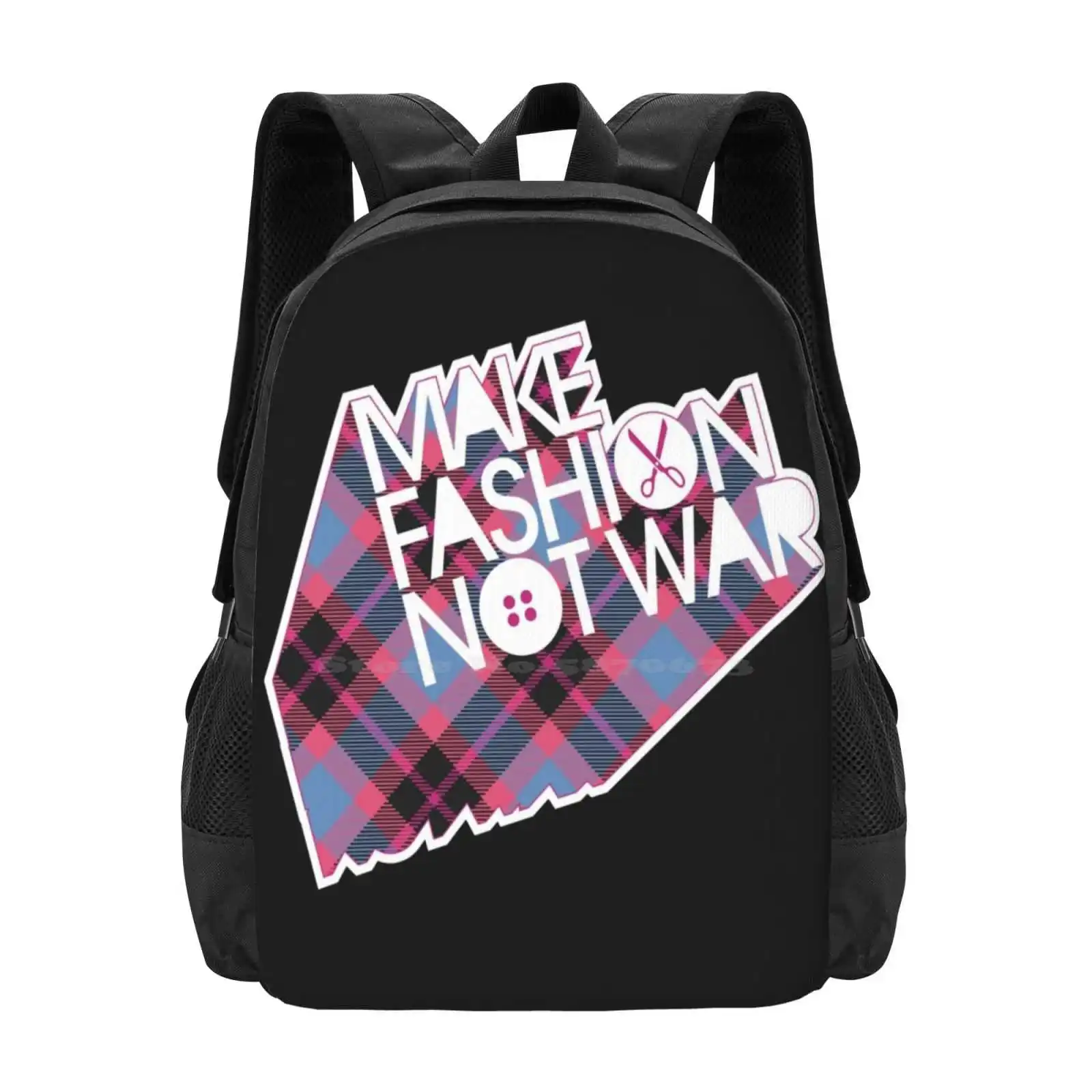 Make Fashion Not War Fashion Pattern Design Travel Laptop School Backpack Bag