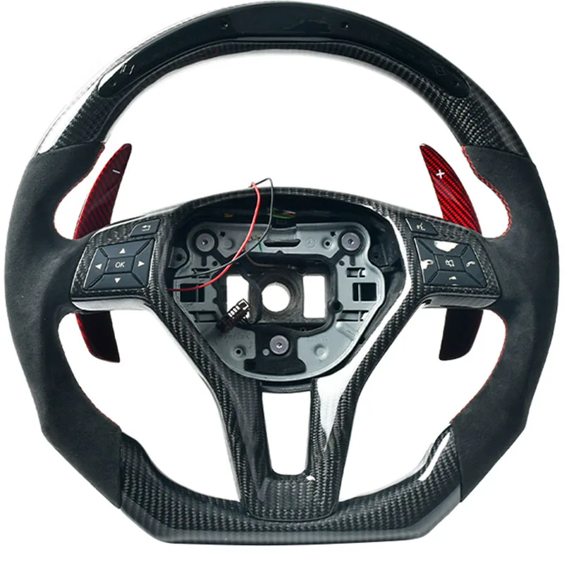 Customized carbon fiber steering wheel for Mercedes Benz E C CLS W218 W212 W204 W207 LED Car accessories