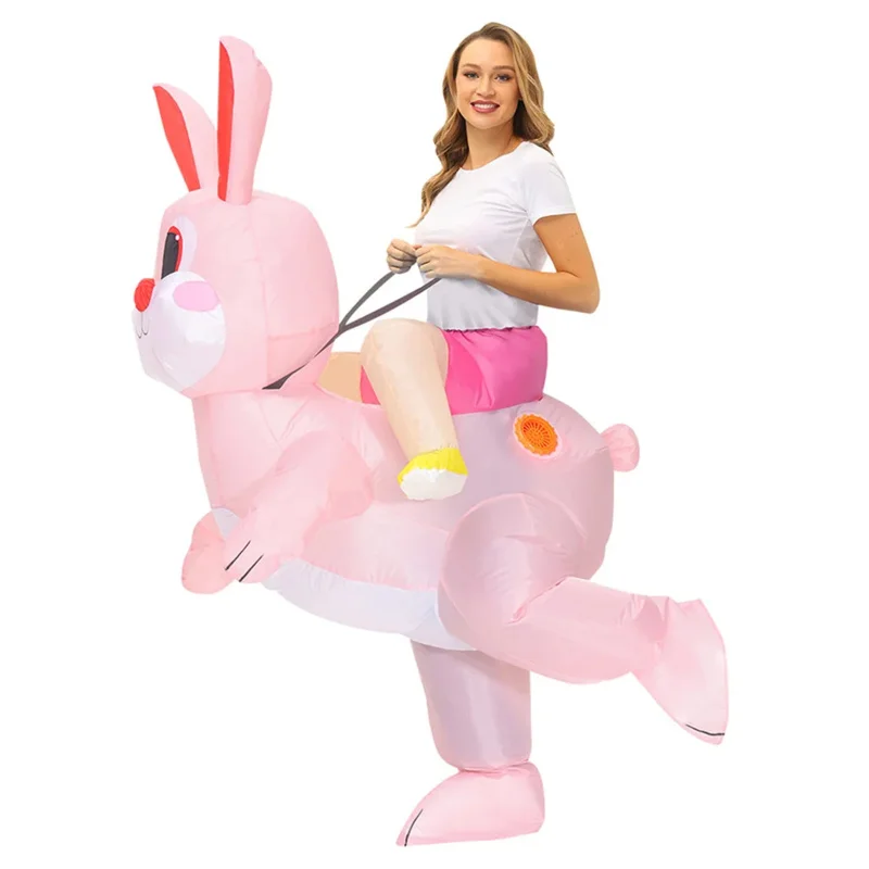 Adult Kids Bunny Rabbit Inflatable Costume Anime Mascot Performance Clothes Halloween Party Carnival Easter Cosplay Costumes