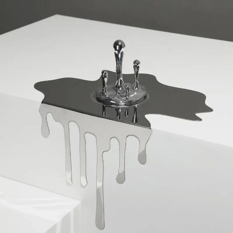 Modern simple stainless steel water drop reflection decoration living room porch office study soft decoration room decor