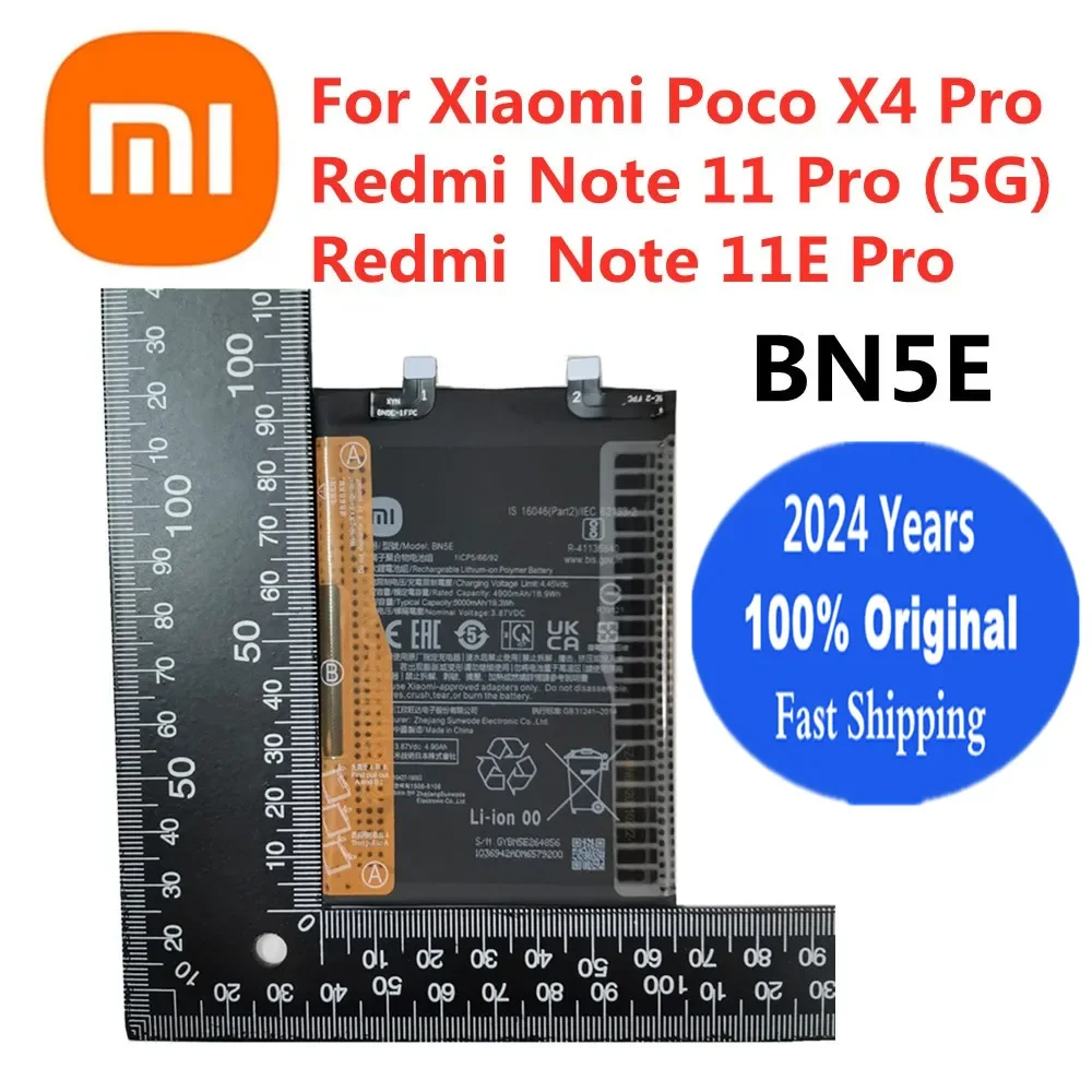 2024 Years BN5E Original Battery For Xiaomi Mi POCO X4 Pro Redmi Note 11 pro / 11E Pro 5G Phone Battery Bateria 5000mAh + Tools