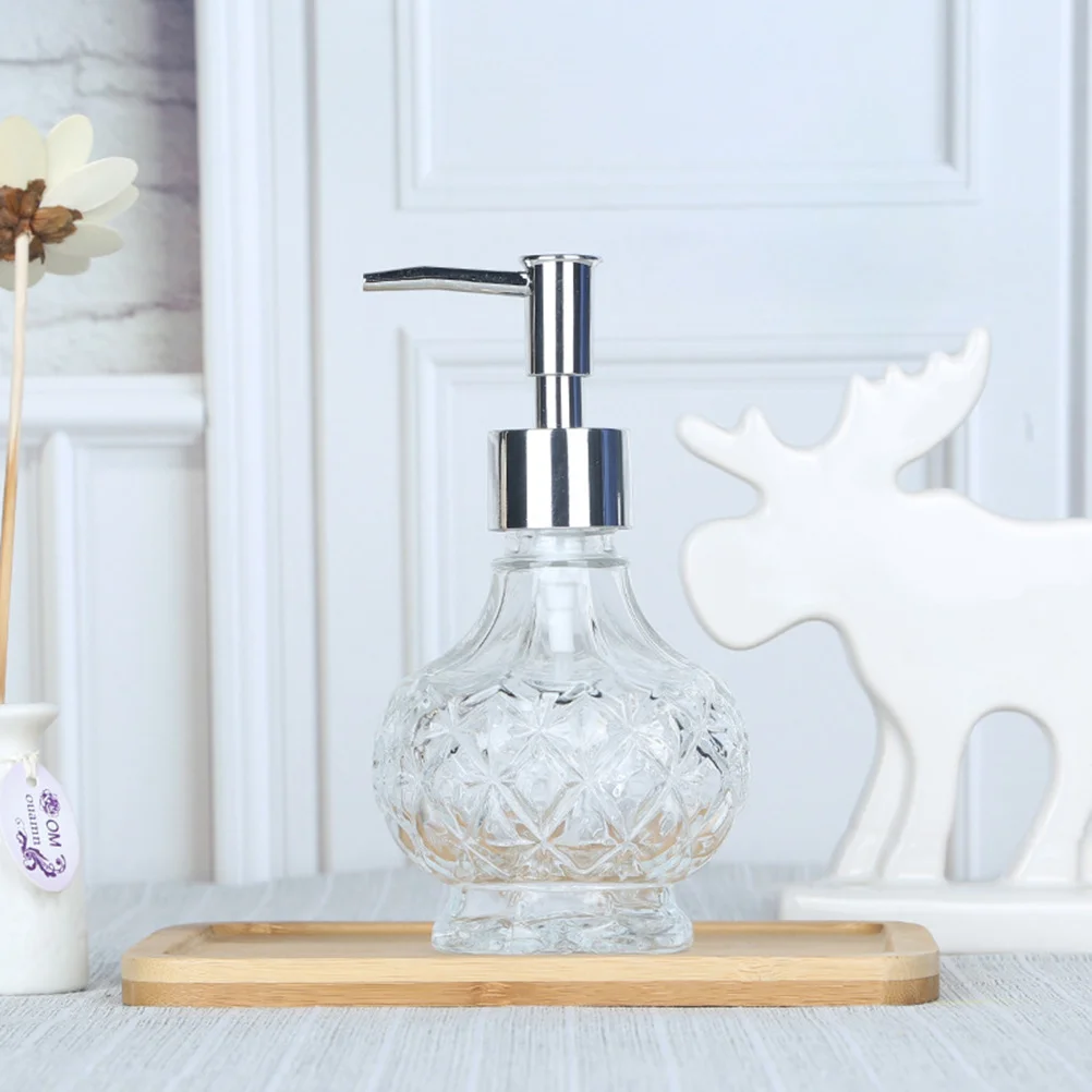 

Glass Pump Bottle Portable Press Dispenser for Shampoo Lotion Essential Oil Refillable Liquid Soap Travel Container
