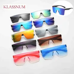 KLASSNUM Fashion Sports Connected Large Frame Sunglasses Ultra Square Frame Shade Eyeglasses Anti UV400 Driving Shades Female