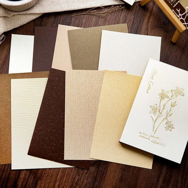 50 pcs/pack Memo Pad special paper flowers light retro minimalist handbook material message paper multiple styles 4 styles
