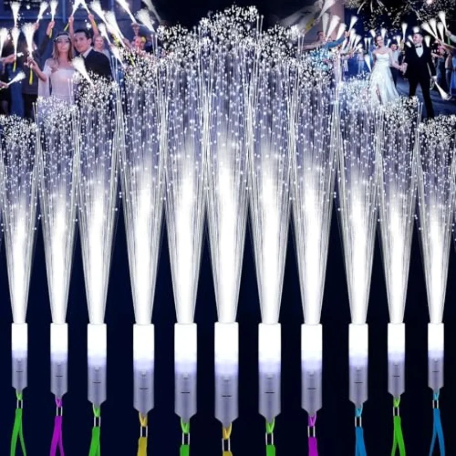 

PCS White Fiber Optic Sticks LED Fiber Wands Fiber Optic Wand with 3 Light Modes Glow in the Dark Party Supplies Wedding Party
