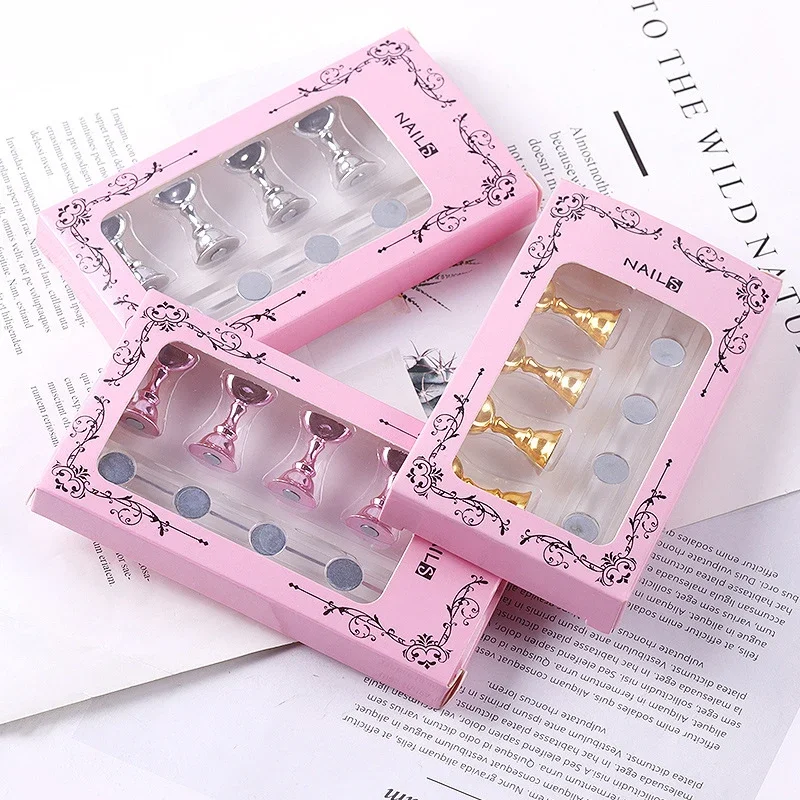 Wholesale Nail Tips,Crystal Base, Salon DIY  Manicure Tool  Nail Art Display Stand 5pcs/Set, Magnetic Holder for False Practice