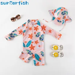 Conjunto de baño de moda para niños y niñas, traje de baño para Surf, piscina, playa, gorro, 2023