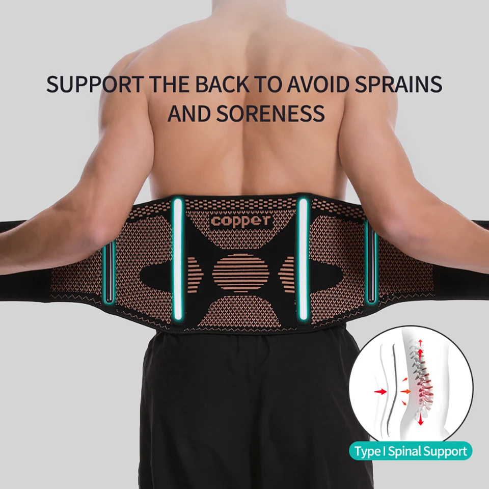 Adjustable Copper Waist Brace Relief Lumbar Waist Support Compression Belt Fitness Waist Trainer Girdle Pain Men Women Unisex