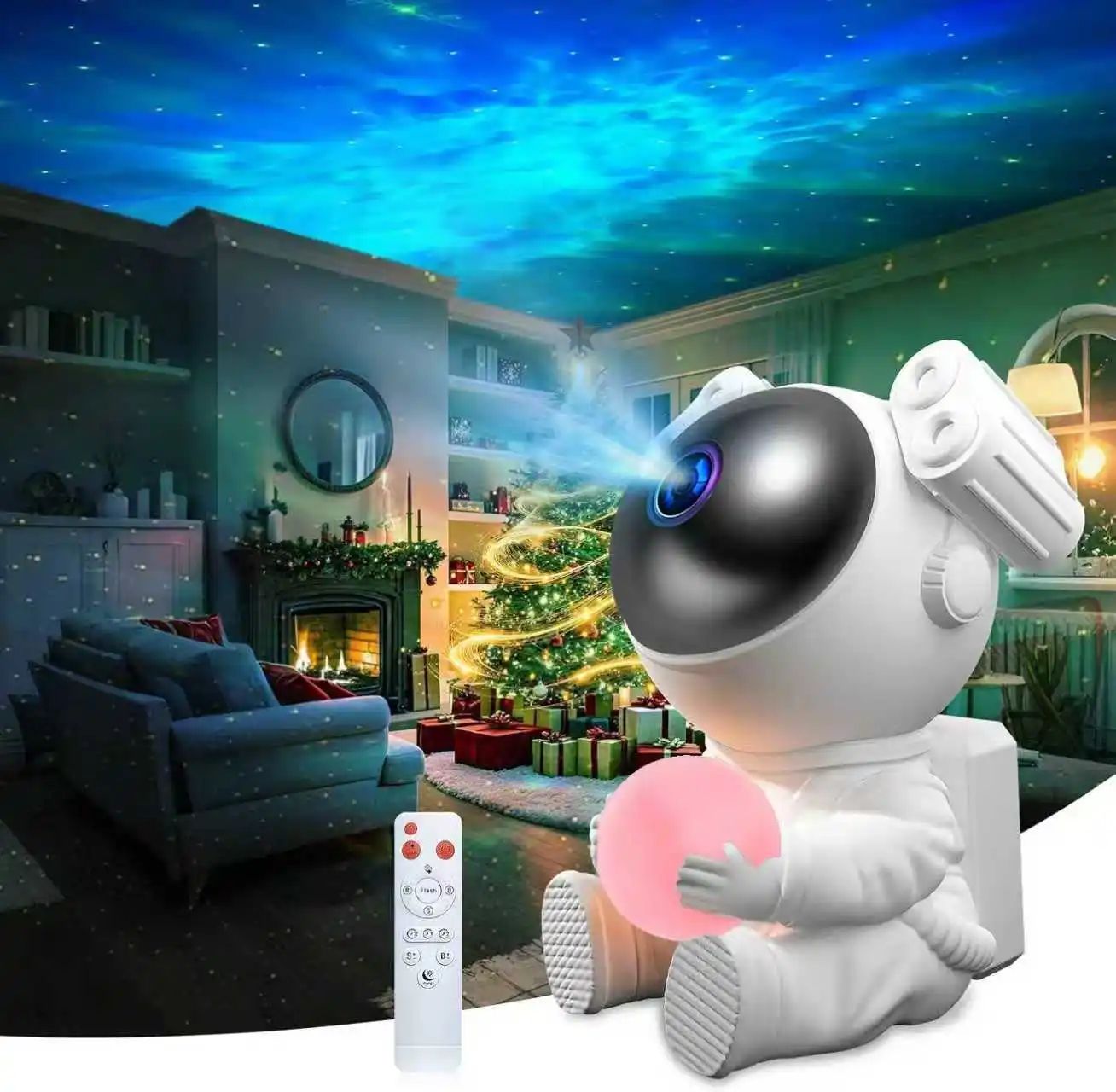

Astronaut Starry Sky Light 360 ° Rotating Head USB Powered Space Theme Decoration Suitable for Living Room, Bedroom, Room Decora