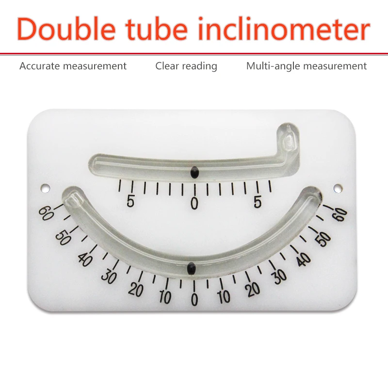 Curved glass horizontal bubble 5-0-5/60-0-60, double tube inclinometer level, marine angle measuring instrument accessories,