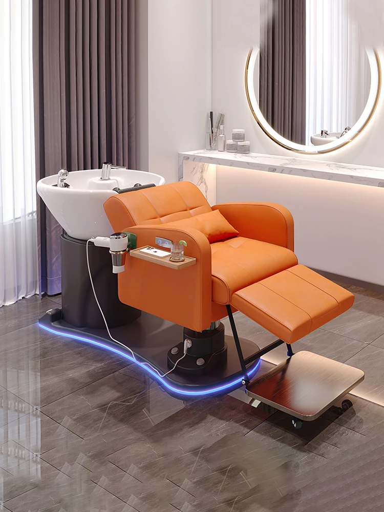 

Hairdressing Chair for Hair Salon Beauty High-End Electric down Scalp Care Chair Electric Shampoo Chair