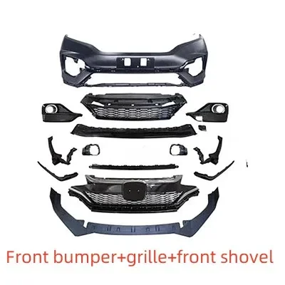 Car Front rear bumper Body kit surrounded grille hood cover Side skirt Front shovel for Honda fit RS GK5 14-20