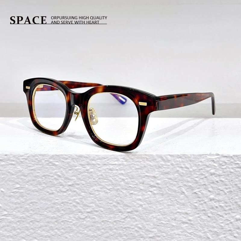 DIABLO new fashion designer handmade high-quality female acetic acid round frame optical myopia reading glasses can carve LOGO