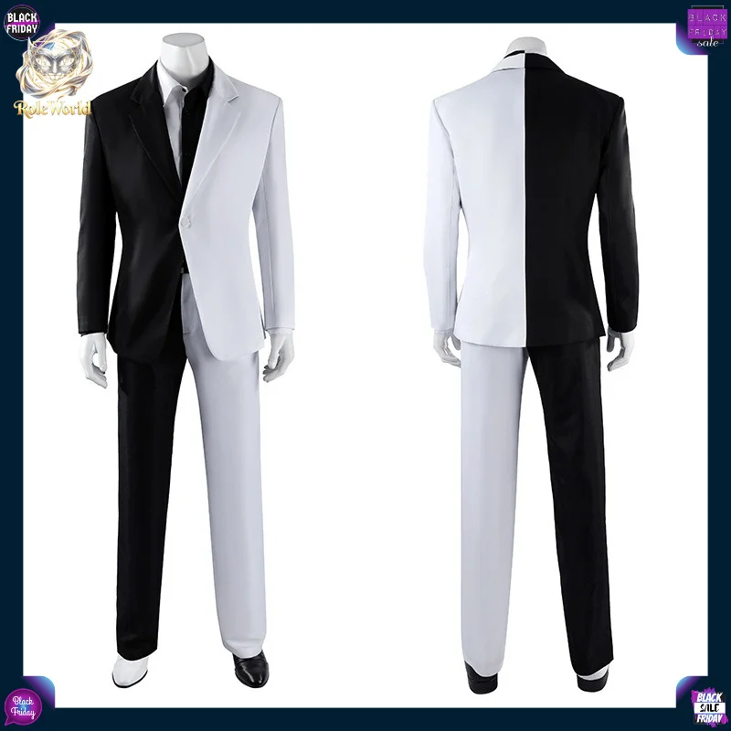 Black White Suit Absolute Two-Faced Man Cosplay Costume Men Anime Comic Same Style Full Outfit For Party Cos Show view 2
