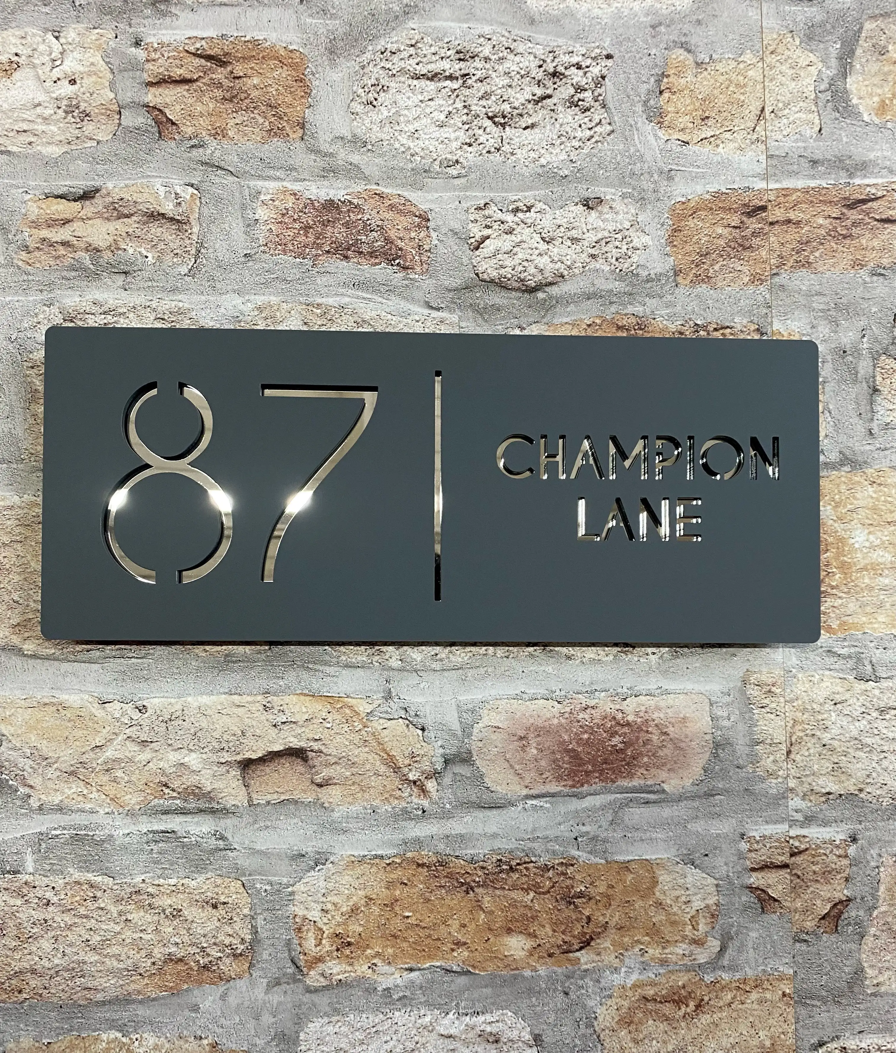 

MODERN House Laser Cut HOUSE SIGN Black Contemporary Cut Out Modern Matte Black Acrylic House Number Sign Address Plaque