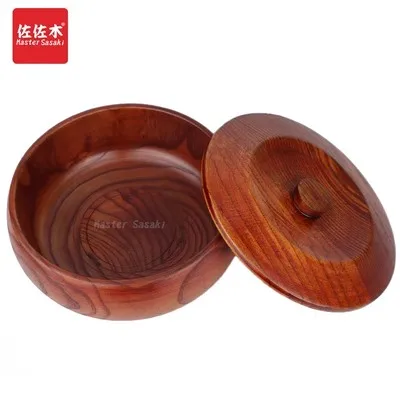 Japan Style Zaka Wooden Bowl with Cover Tableware Big Size for Rice Soup Fine Dinnerware Suit Eco-friendly