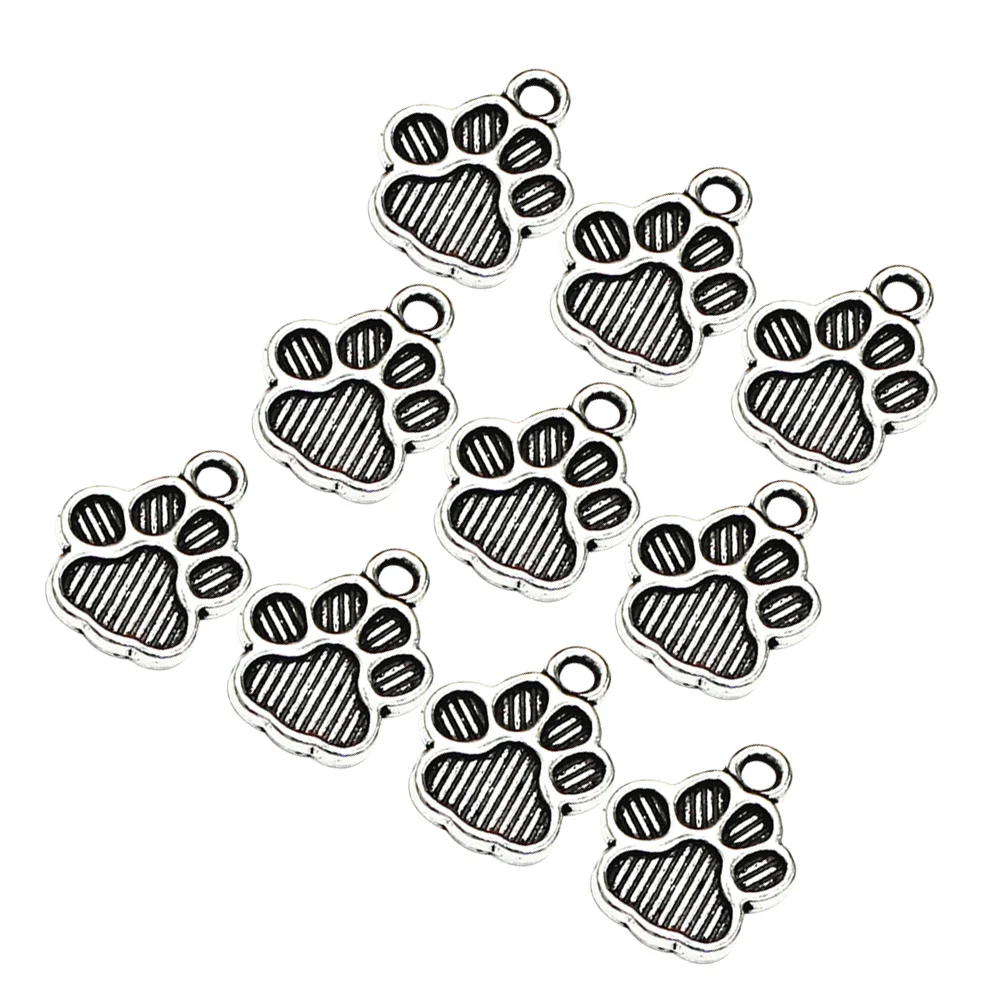 100 Pcs Dog Bone Pendant for Crafting Paw Charms Puppy Pet Jewelry Making Pendants Bracelet