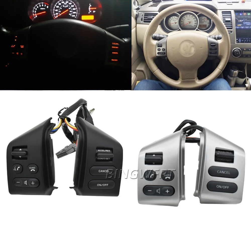 

FOR Nissan LIVINA & FOR Nissan TIIDA & For SYLPHY Steering Wheel Control Buttons With Red Backlight Car Styling Buttons