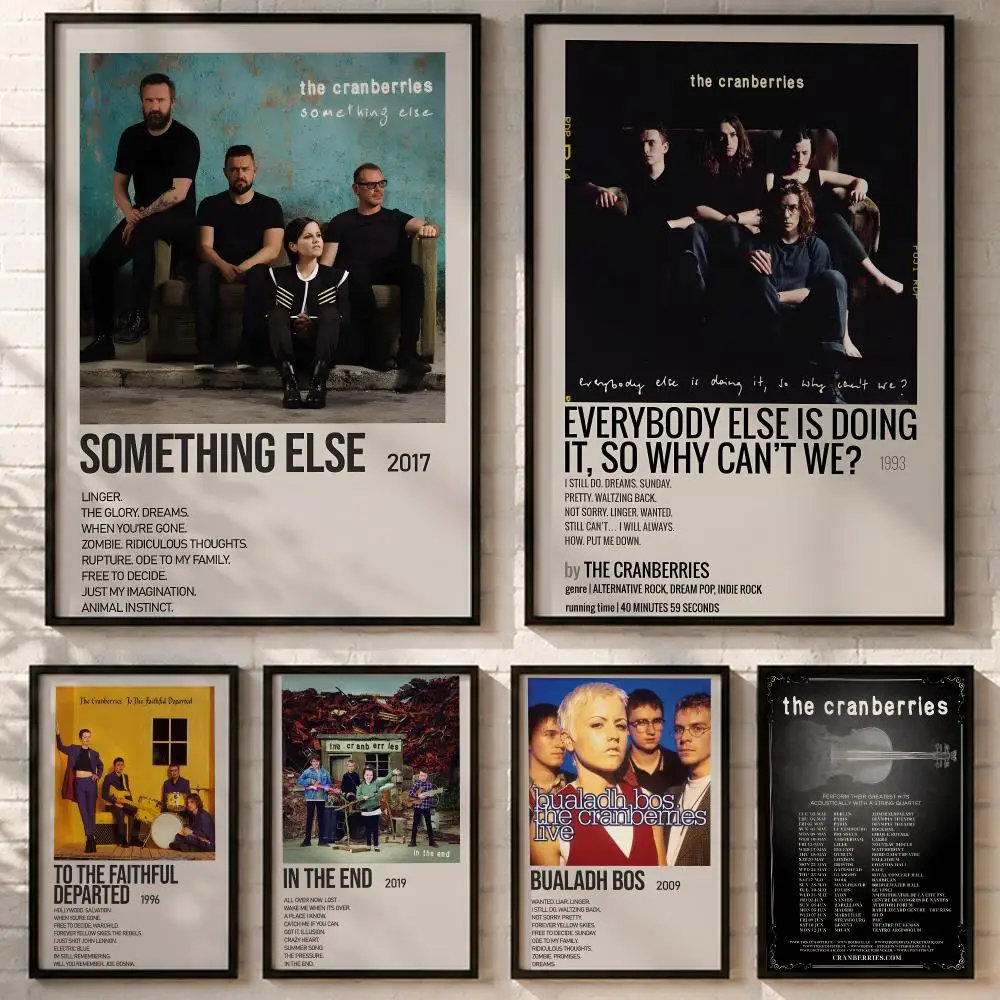 The Cranberries Irish Rock Poster HD poster wall art self-stick no-residue for home cafe office great gift