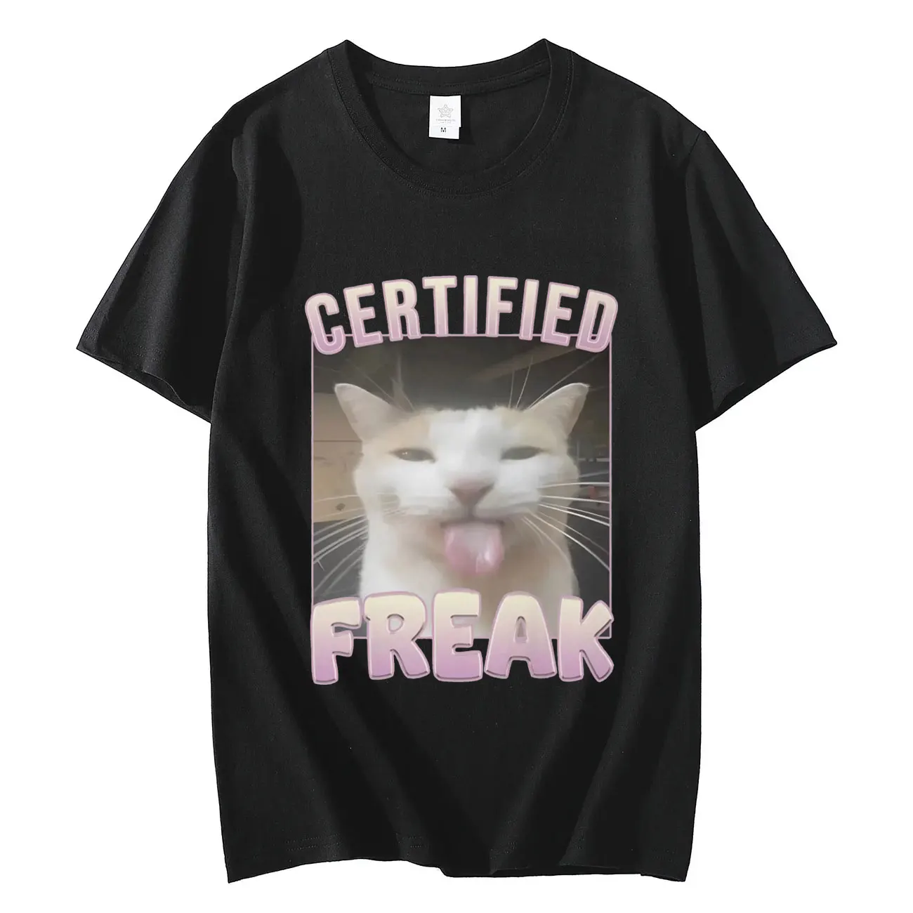 Certified Freak Funny Cat Memes Graphic T Shirt Men's Women's Casual Cute Short Sleeve T-shirt Fashion Oversized O-Neck T-shirts