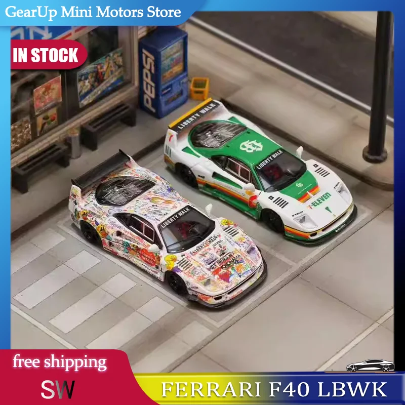 

New In Stock Sw Tw 1:64 Ferrari F40 Lbwk 711 Version Special Edition Alloy Miniature Diecast Model Graffiti Edition F40 Toy Gift