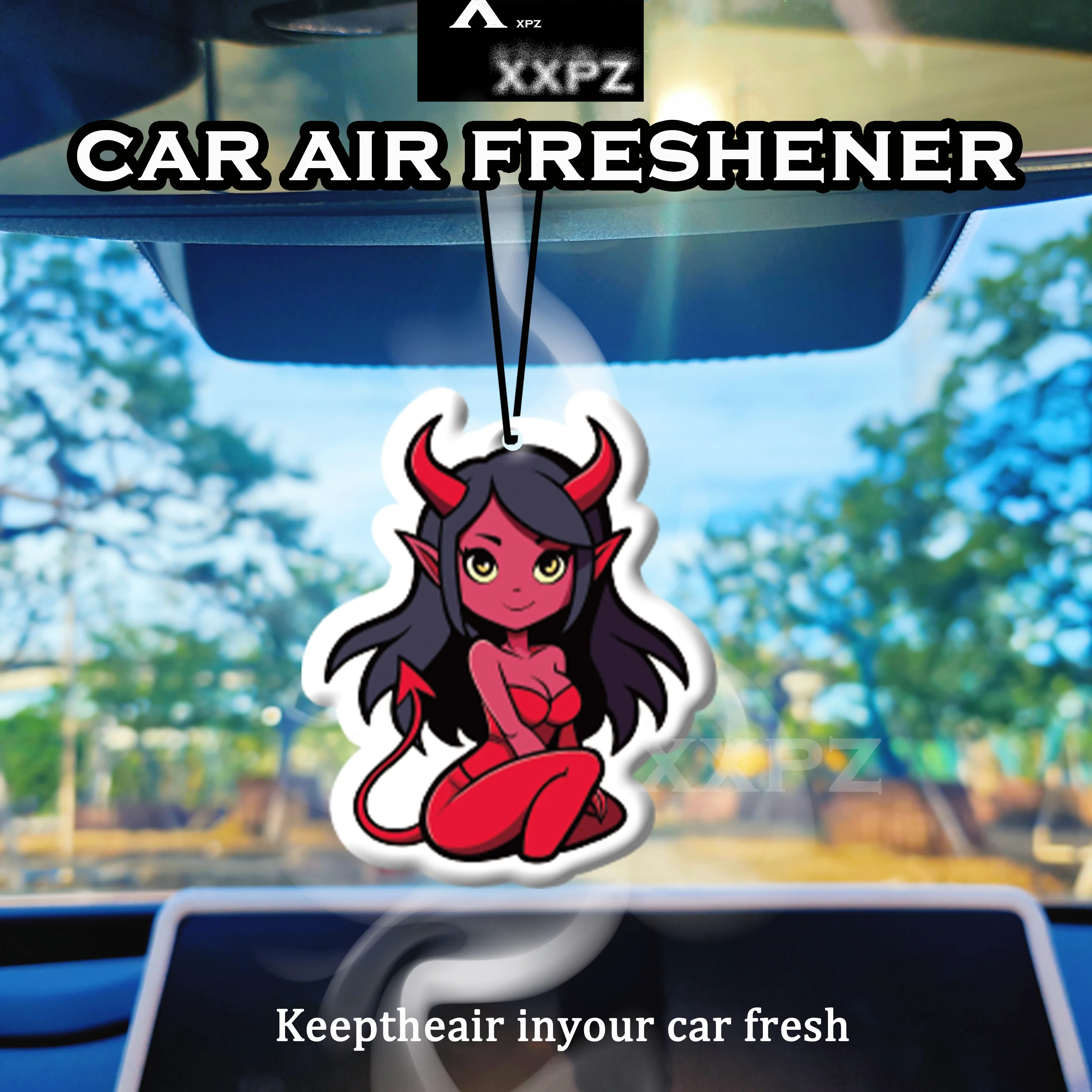 1/3pcs Beautiful Demon Car Air Freshener Auto Parts Car Hanging Stylish Demon Girl Design Gift for Friends Lavender