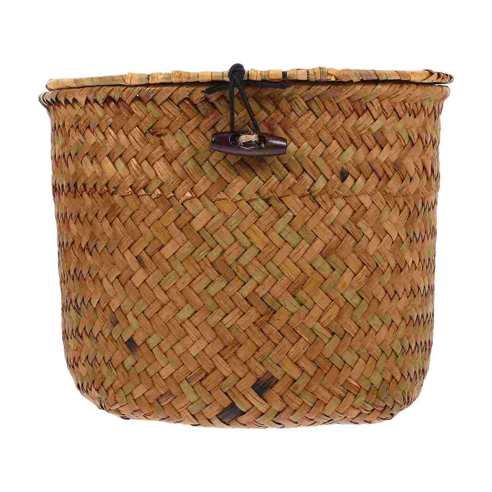 

Storage Box with Lid Seagrass Basket for Shelves Baskets Office Trash Can Water Tank Woven Seaweed Gift Empty Bride Hamper