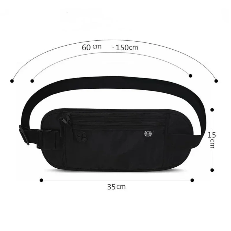 1PCS Travel Waist Pack Pouch for Passport Money Belt Bag Hidden Security Wallet Outdoor Sports Jogging Chest Pack Waist Bag