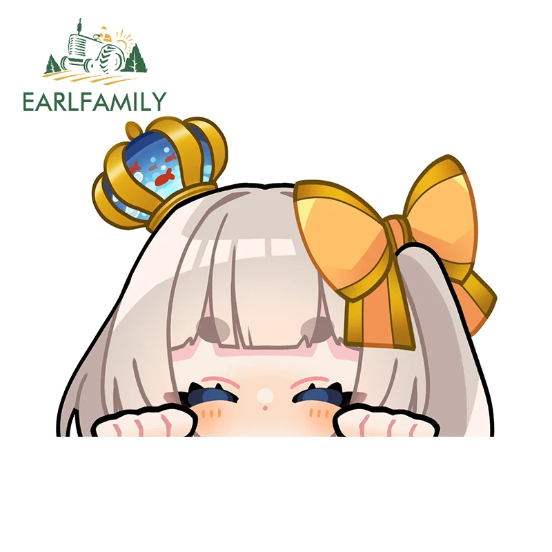EARLFAMILY Lively Anime Mari Peeker Car Stickers Cute Closing Eyes Kawaii Peeking Chibi Decal Cartoon Personality Decoration