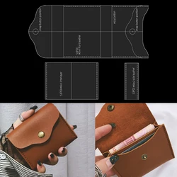 YOMDID 3pcs Wallet Making Mold Acrylic Template Leather Pattern Wallet Stencils DIY Leather Supplies Molds Handmade Accessories