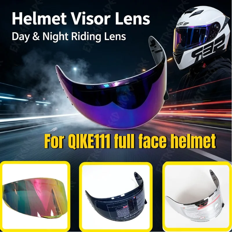 FOR QIKE111 Full Helmet Special Motorcycle Transparent Black Color High Definition Lens Without Helmet