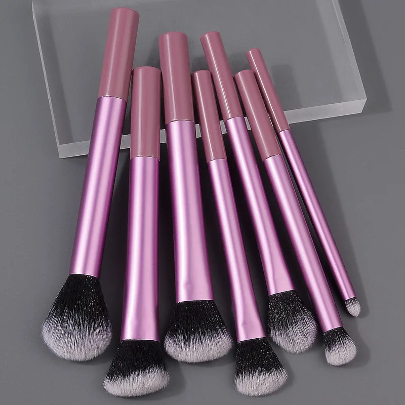 Conjunto de pincéis de maquiagem de 7 peças, pincel solto, blush, pincel de sombra, ferramentas de beleza para maquiador