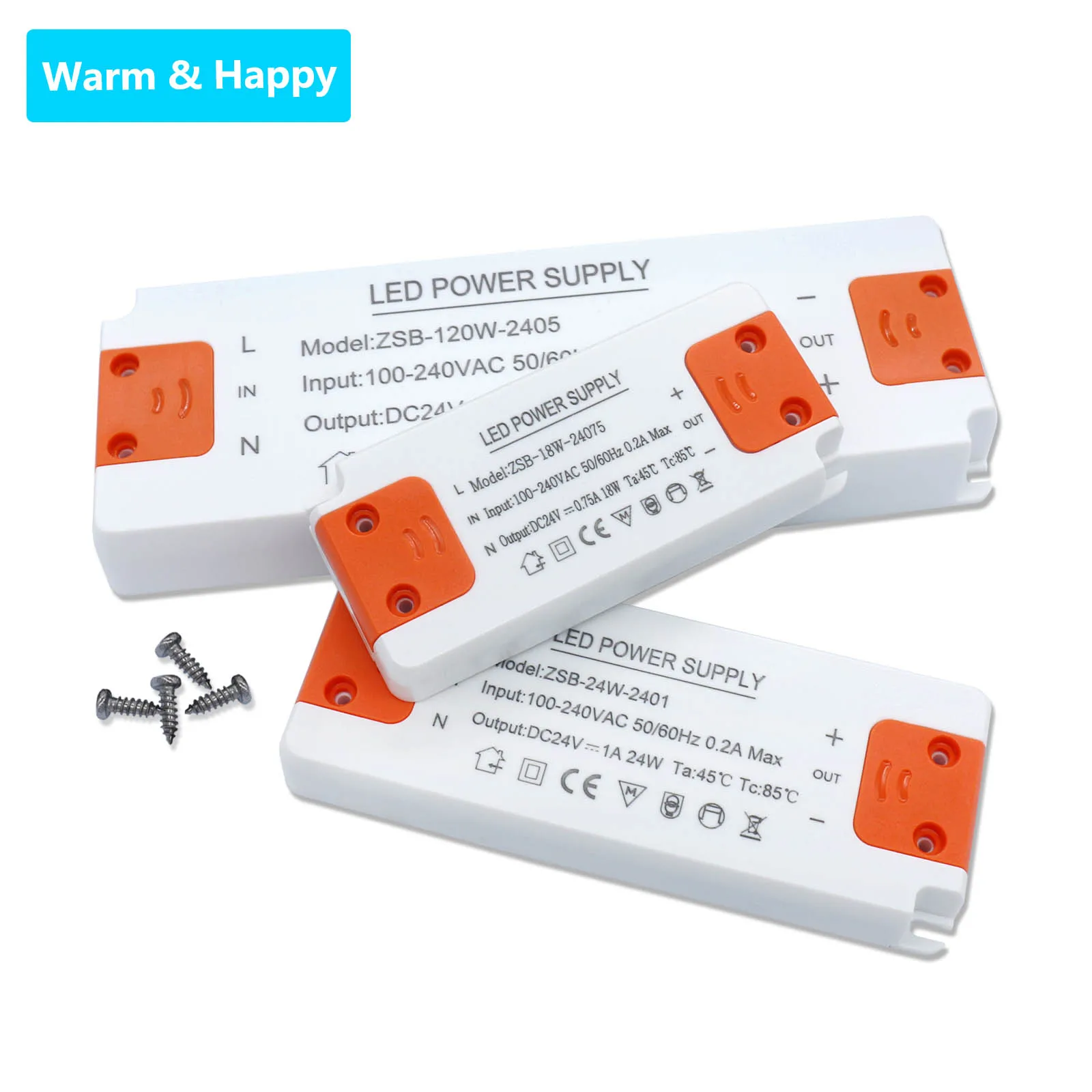 رقيقة جدا LED امدادات الطاقة DC24V محول الإضاءة 18 واط 24 واط 36 واط 60 واط 120 واط سائق لأضواء قطاع LED 0.75A 1A 1.5A 2.5A 5A