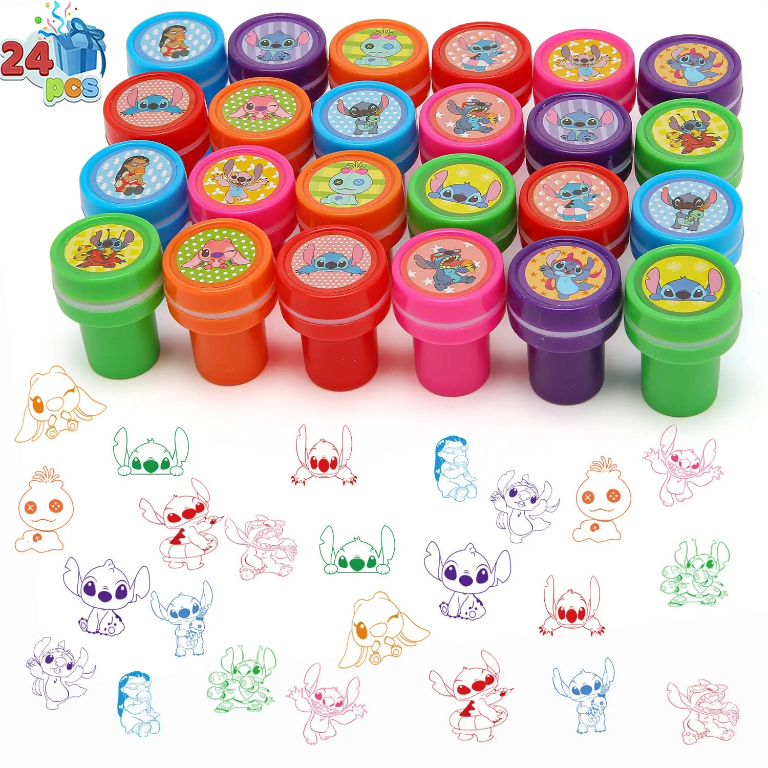 ليلو ستيتش حفلة عيد ميلاد تفضل الكرتون الشكل ختم Stamps هدايا عيد ميلاد للأطفال هالوين عيد الميلاد تذكارية الديكور #4