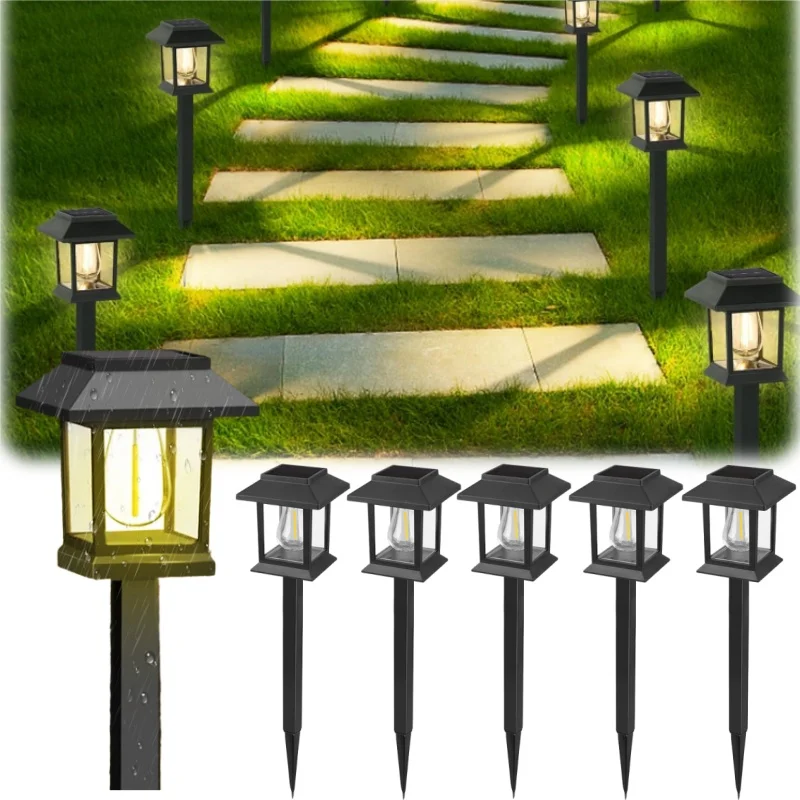 Solar Pathway Lights Outdoor Upgraded LED Waterproof Solar Outdoor Lights Outside Driveway Garden Landscape Walkway Lawn Decor