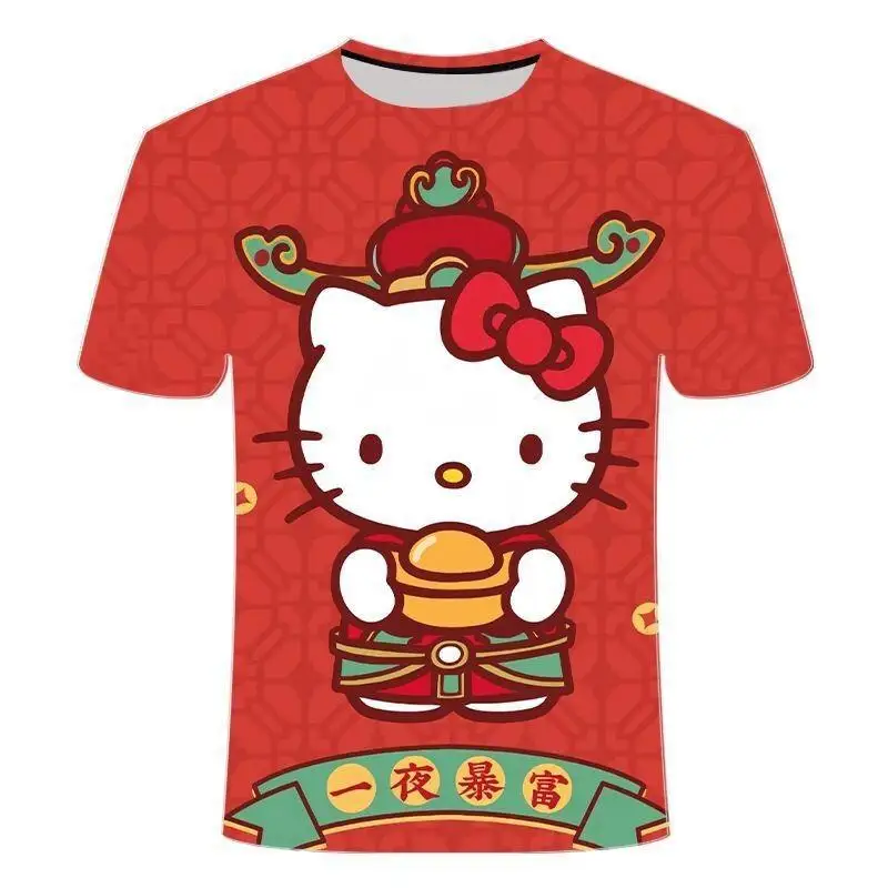 

Женская толстовка Sanrio Hello Kitty, пуловер, топы, футболка с короткими рукавами, дышащая ткань, унисекс, повседневная спортивная одежда для бадминтона, новинка