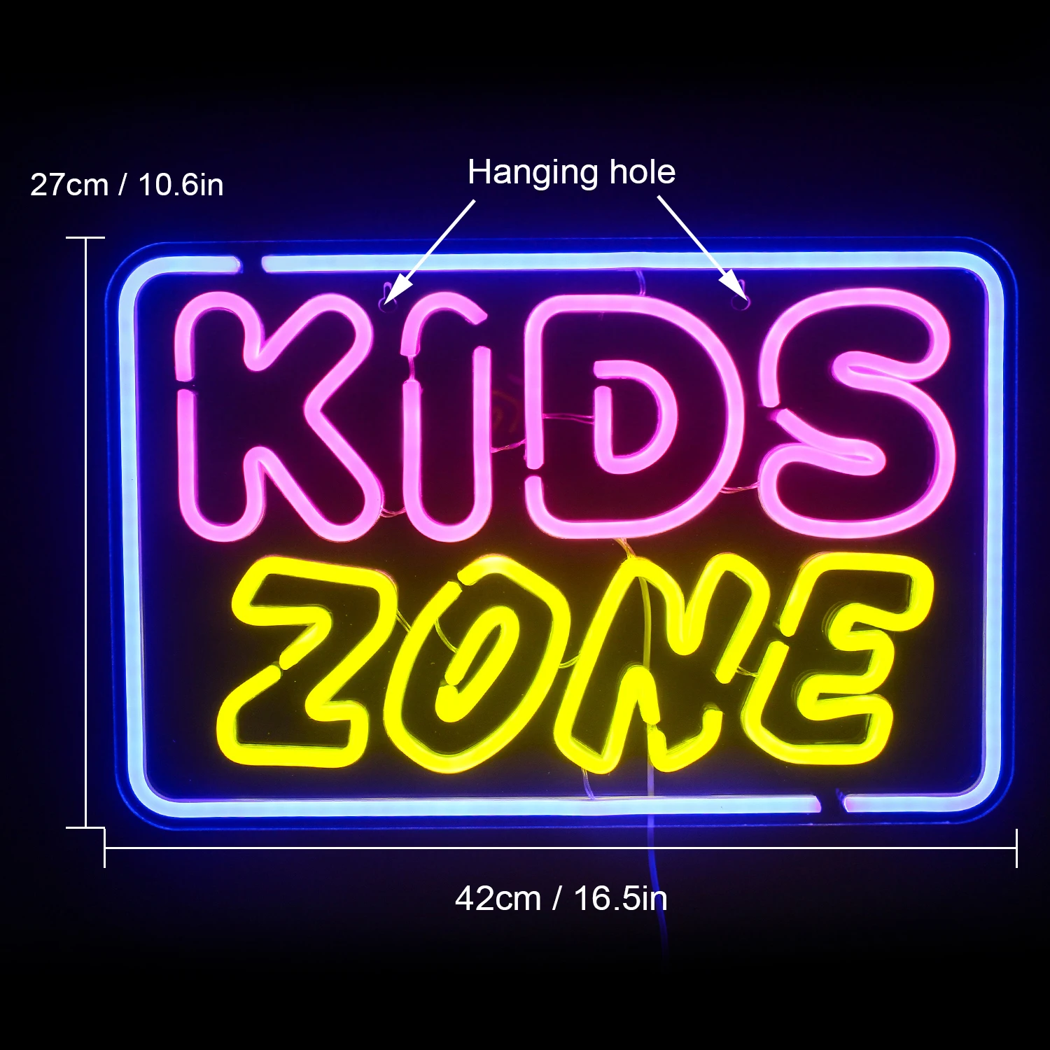 Kids Zone Neon Sign For Wall Decor Art Letter Room Decoration For Game Sport Club Party Club Bedroom USB Powered Wall Decor Lamp