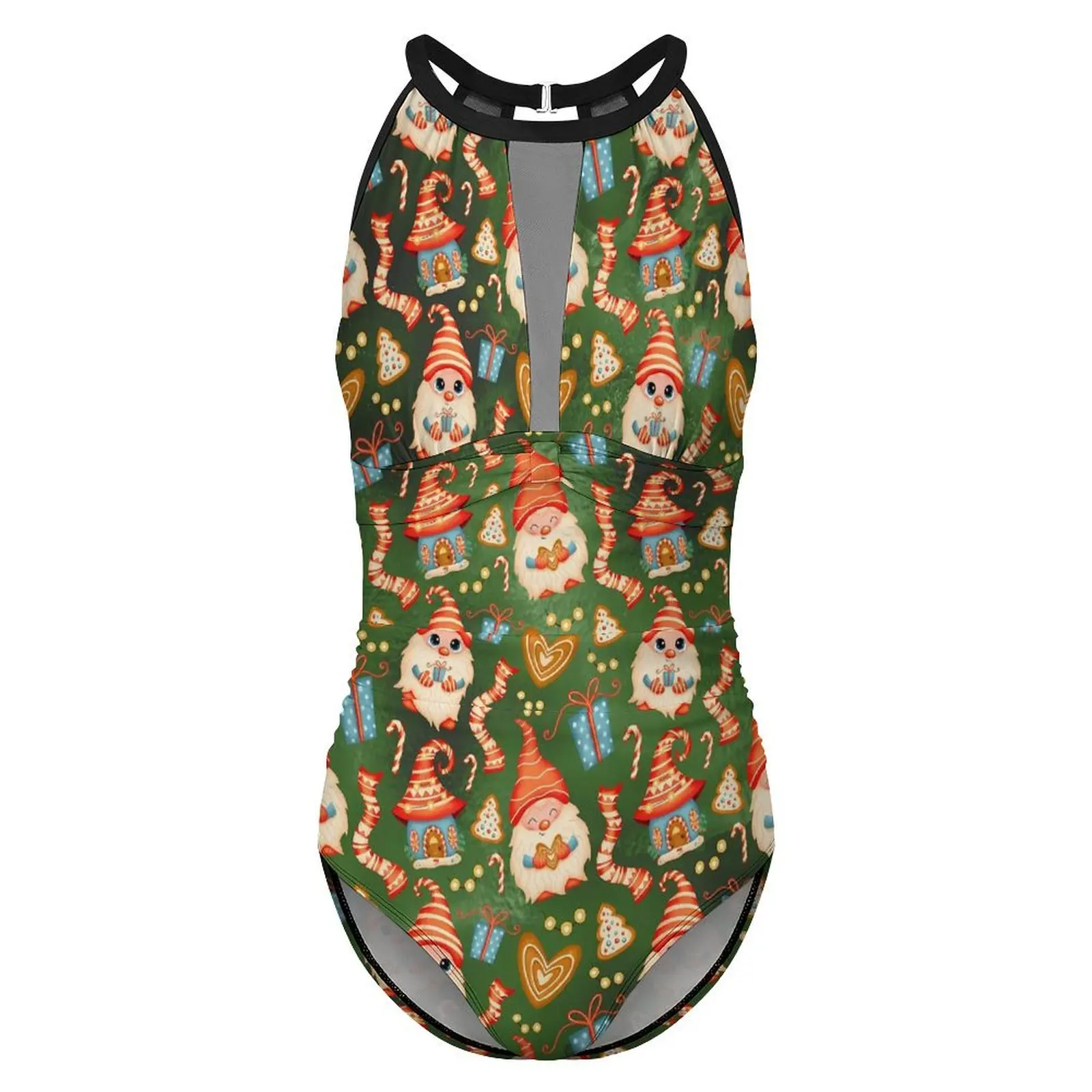 Maillot de bain une pièce Push Up Gnomes de Noël, monokini de vacances, tenues de plage graphiques sexy, mignon, grande taille, Rave