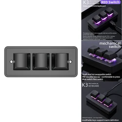 APAYADO Custom Mini Keypad 3 Keys Programming Macro Keyboard Copy Paste Cut USB Mechanical Keyboard For Office Games Easy To Use