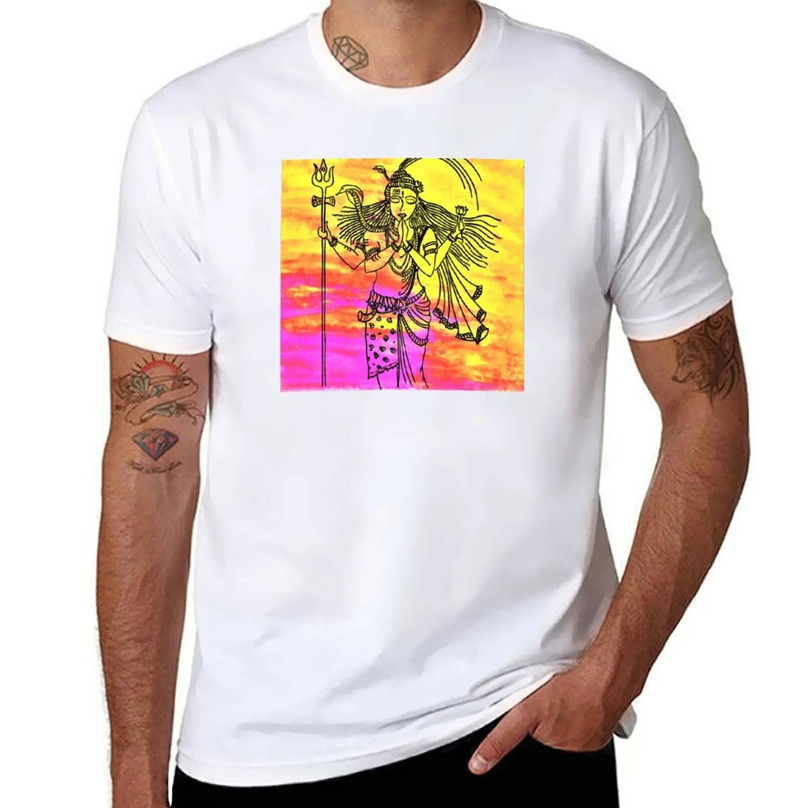 New Shiva and Parvati 3- Abstract Lines T-Shirt plain t-shirt anime clothes black t shirt men t shirts