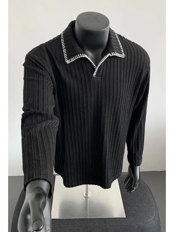 

Американский ретро-текстура Ne Long Sve вязаный свитер мужской свободный топ большого размера дышащий мягкий удобный стандартный крой